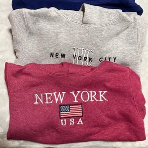 Gray and Red New York City Sweatshirts